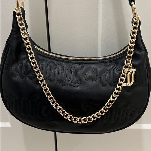 Juicy Couture (NWT) Quilted Black Juicy Puff Half Moon Crossbody Bag - Picture 12 of 14